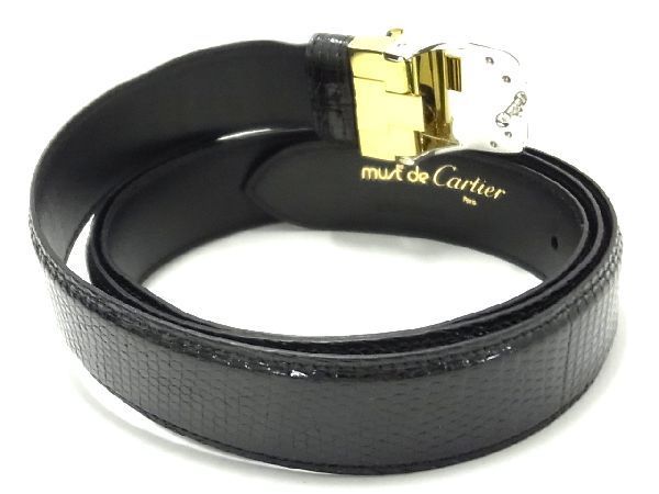 ■極上■本物■極美品■ Cartier カルティエ サントス リザード ベルト メンズ 紳士 ビジネス ブラック AI3532NZ ■極上■本物■極美品■ Cartier カルティエ サントス リザード ベルト メンズ 紳士 ビジネス ブラック AI3532NZ