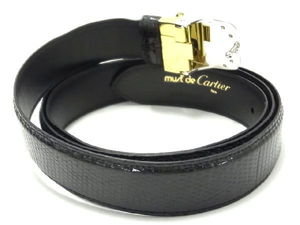 □極上□本物□極美品□ Cartier カルティエ サントス リザード ベルト