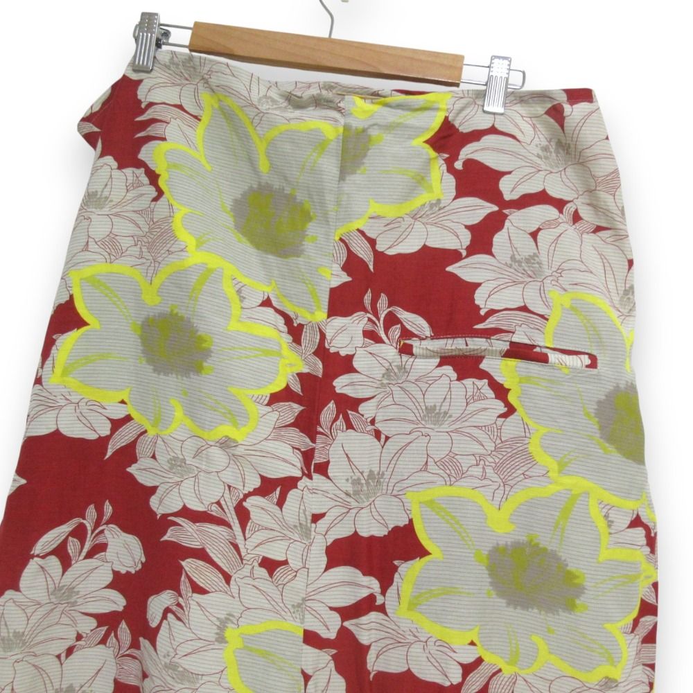 美品 MARNI マルニ リネンブレンド フラワープリント ハイウエスト  