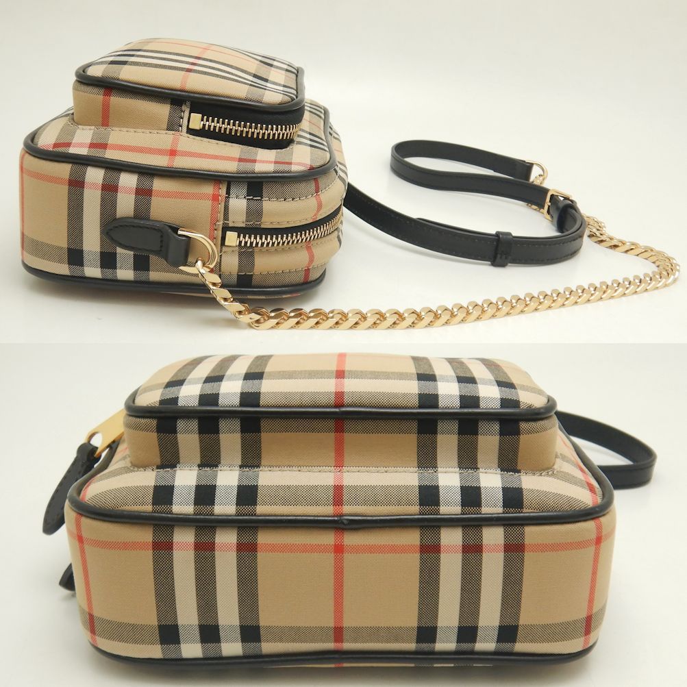 BURBERRY バーバリー SMカメラバッグ 8015946 ショルダーバッグ ヴィンテージチェック キャンバスxレザー ベージュ/251909【中古】