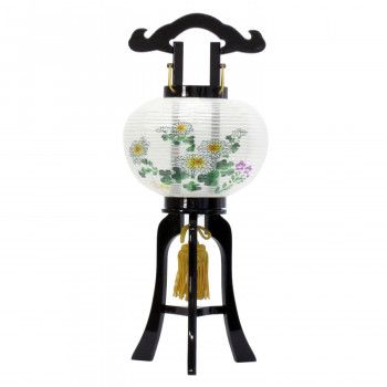 小型行灯 絹貼り提灯 菊 約15 37 cm 1344933