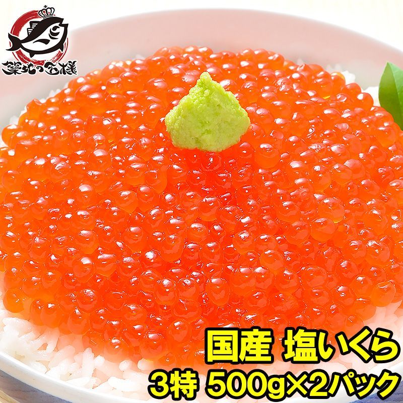 塩イクラ 塩いくら 合計1kg 500g×2 厳選の国産3特グレードの本格塩イクラ 皮までトロける上物 ギフトに 塩いくら いくら塩漬け いくら丼 イクラ丼 海鮮丼 北海道 サーモン 鮭 築地市場 豊洲市場 寿司 料理 ギフト