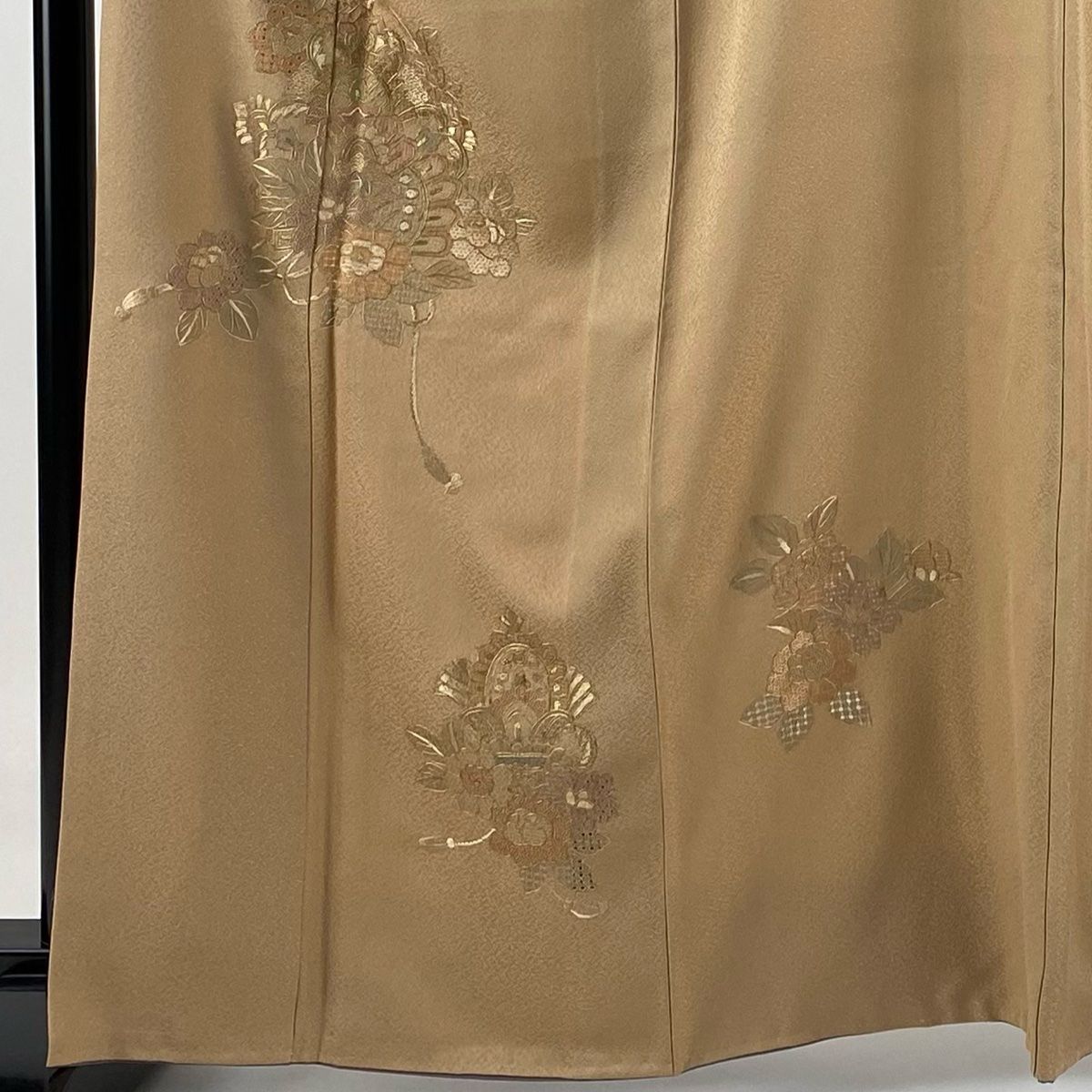 付下げ 身丈165cm 裄丈66cm M 袷 袋帯セット 草花 組紐 刺繍