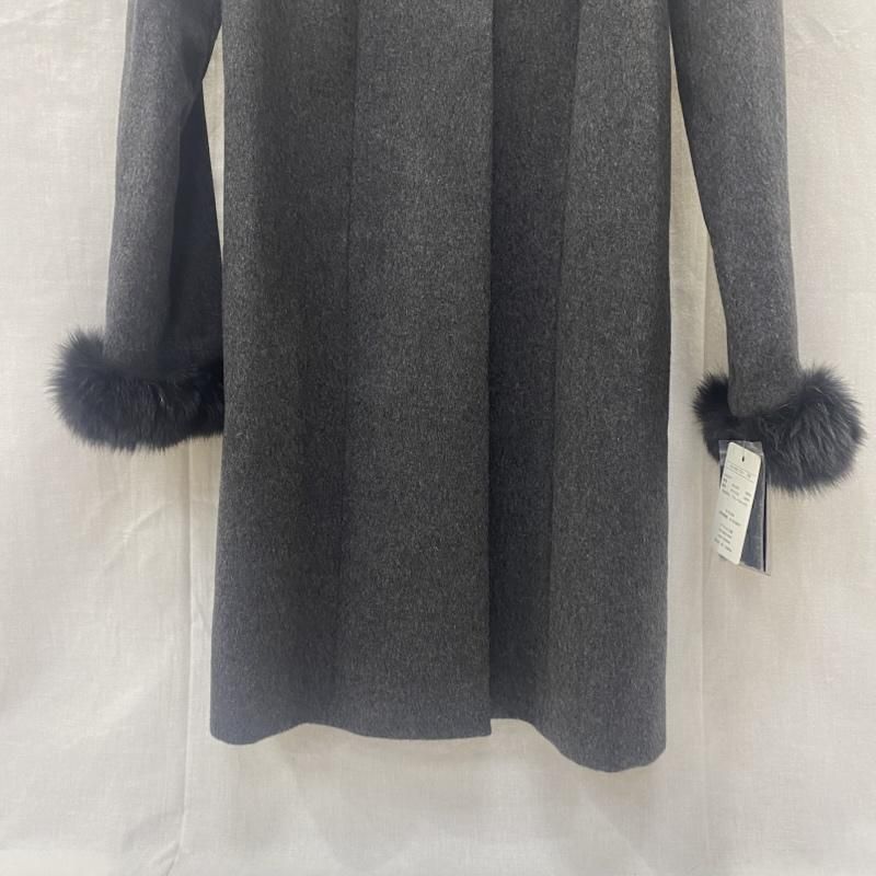 00sレトロ古着 カシミヤ入ウールジャケットダークグレー L ハーフコート MADE IN FRANCE】WEINBERG ラマウールシングルコート 