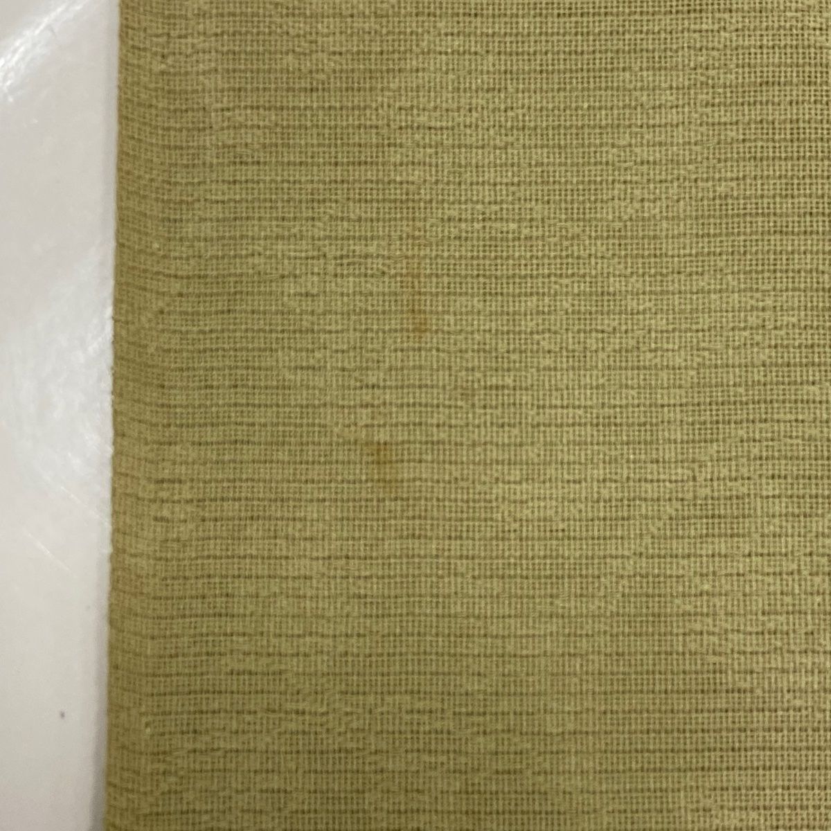 色無地 身丈163cm 裄丈67.5cm L 薄物 地紋 抹茶色 正絹 名品 【中古  