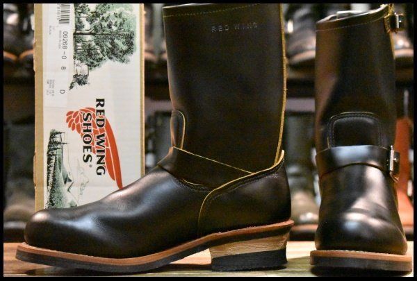 【8D 箱付 美品 18年】レッドウィング 9268 エンジニア 黒 ブラッククローンダイク スチールトゥ ブーツ redwing HOPESMORE【FB093】