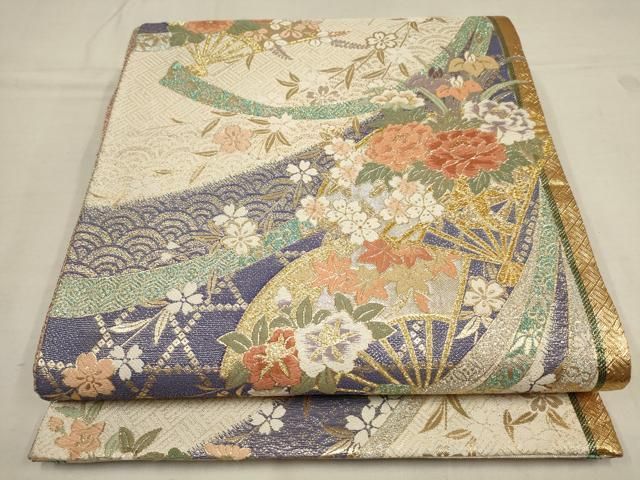 AAA　袋帯 美品 逸品 米澤 佐志め織物 幾何学 全通 正絹 【中古】 AAA様専用 袋帯 美品 逸品 米澤 佐志め織物 幾何学 全通 正絹