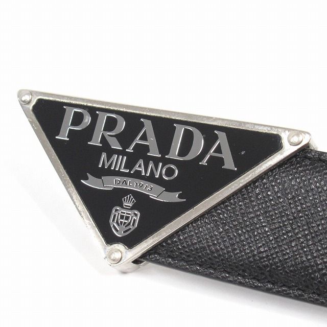 楽天市場】PRADA プラダ トライアングル ロゴ プレート レザー