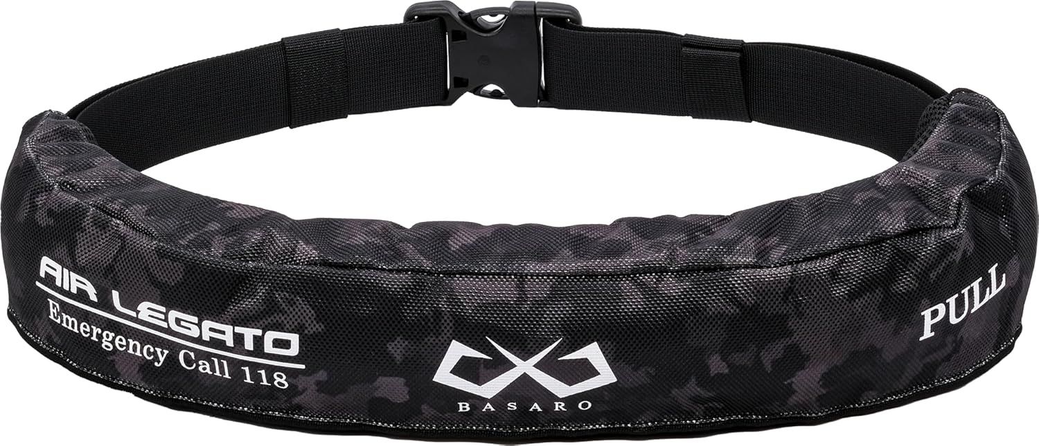 BASARO (バサロ) 国土交通省型式承認品 桜マーク タイプA 自動膨張式 ライフジャケット 桜マーク付き 救命胴衣 自動/手動双方対応モデル 2Wayモデル 立体裁断 救命胴衣 大人用 釣り 腰 腰巻き ベ