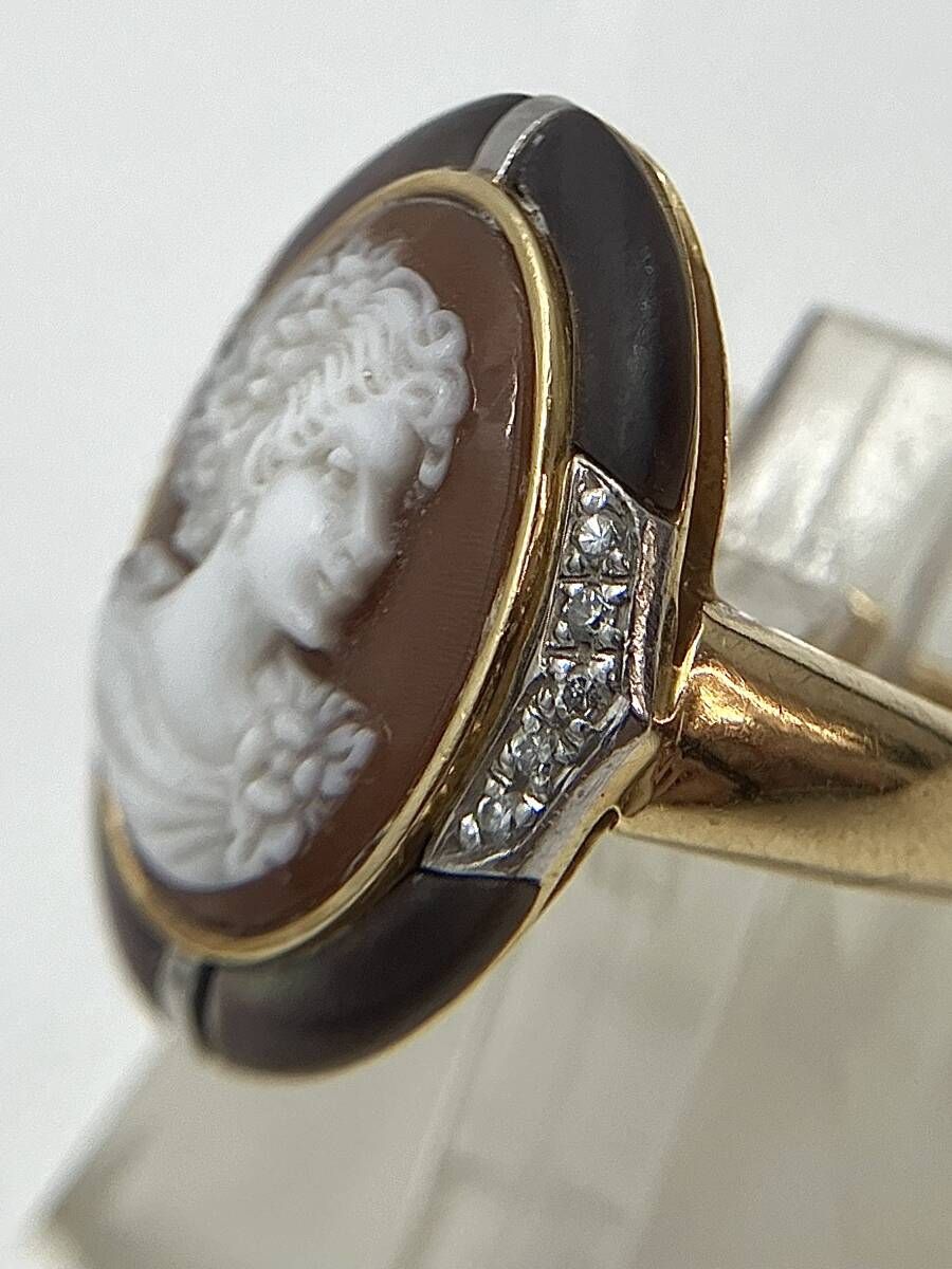 18k Pt900 カメオブローチ 【公式通販】