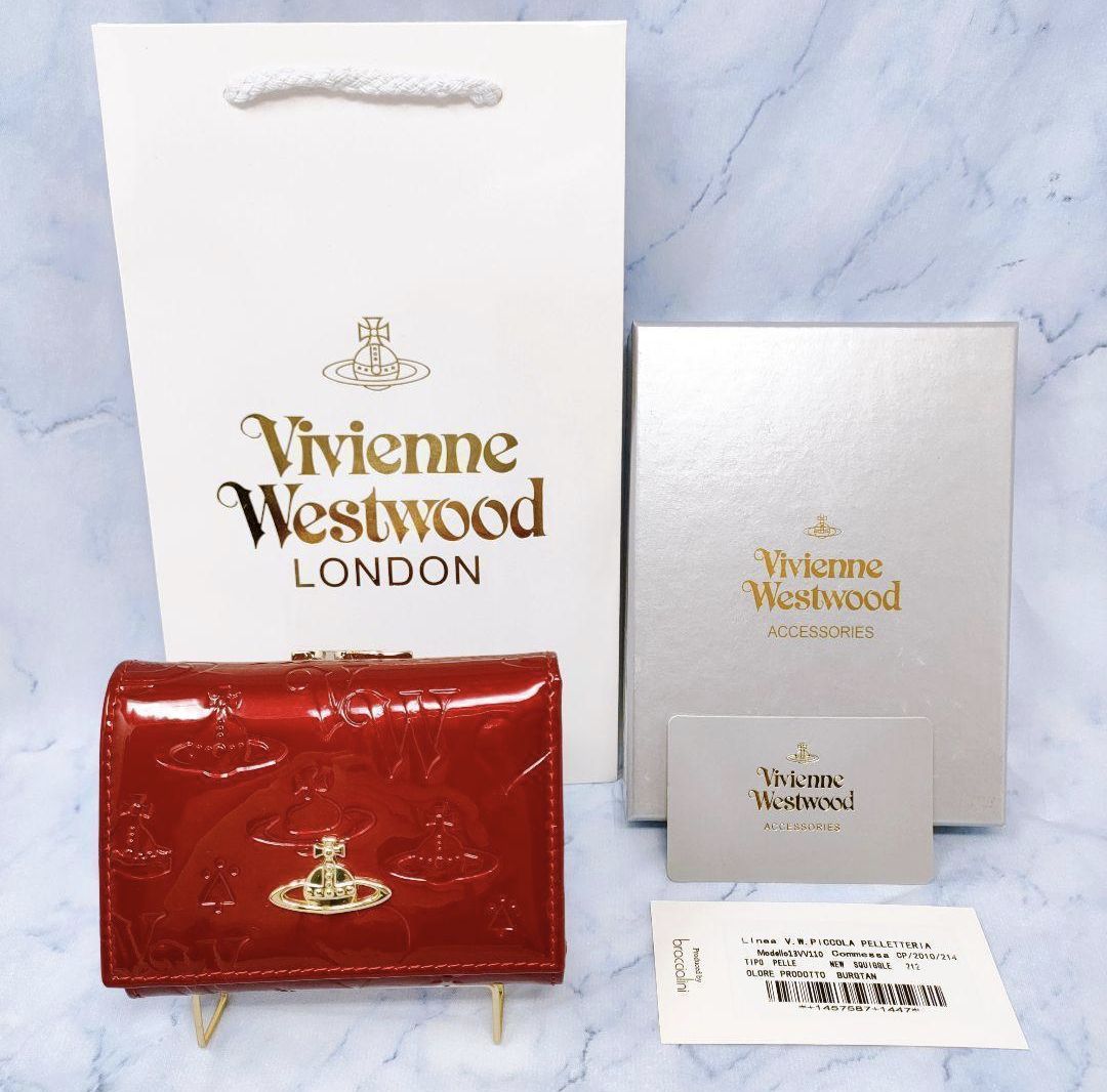 新品】Vivienne Westwood 三つ折り財布 がま口 エナメル 赤 - hubinor.pl