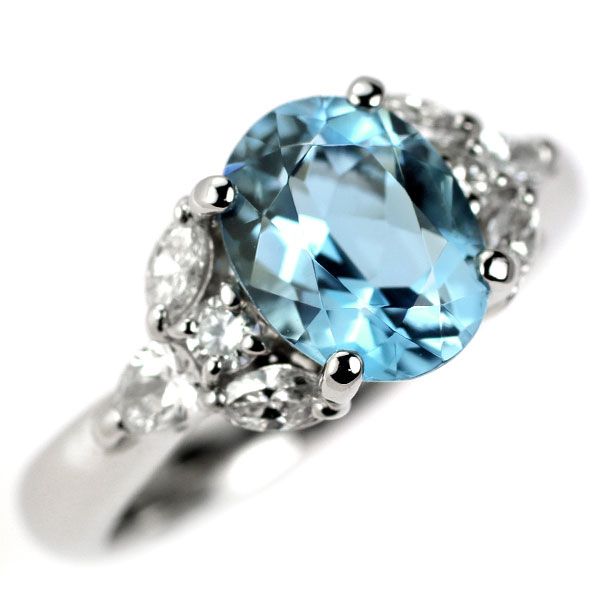 青色オーバル型ペンダントpt900ダイヤサンタアクアマリンカラー Pt900 アクアマリン ダイヤトップ Pt900 アクアマリン ネックレス