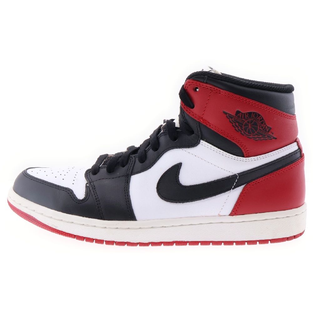 NIKE (ナイキ) 【観賞用 2013年製】 AIR JORDAN 1 RETRO HIGH OG Black Toe エアジョーダン レトロ ハイカットスニーカー つま黒 ホワイト/ブラック/レッド 555088-184