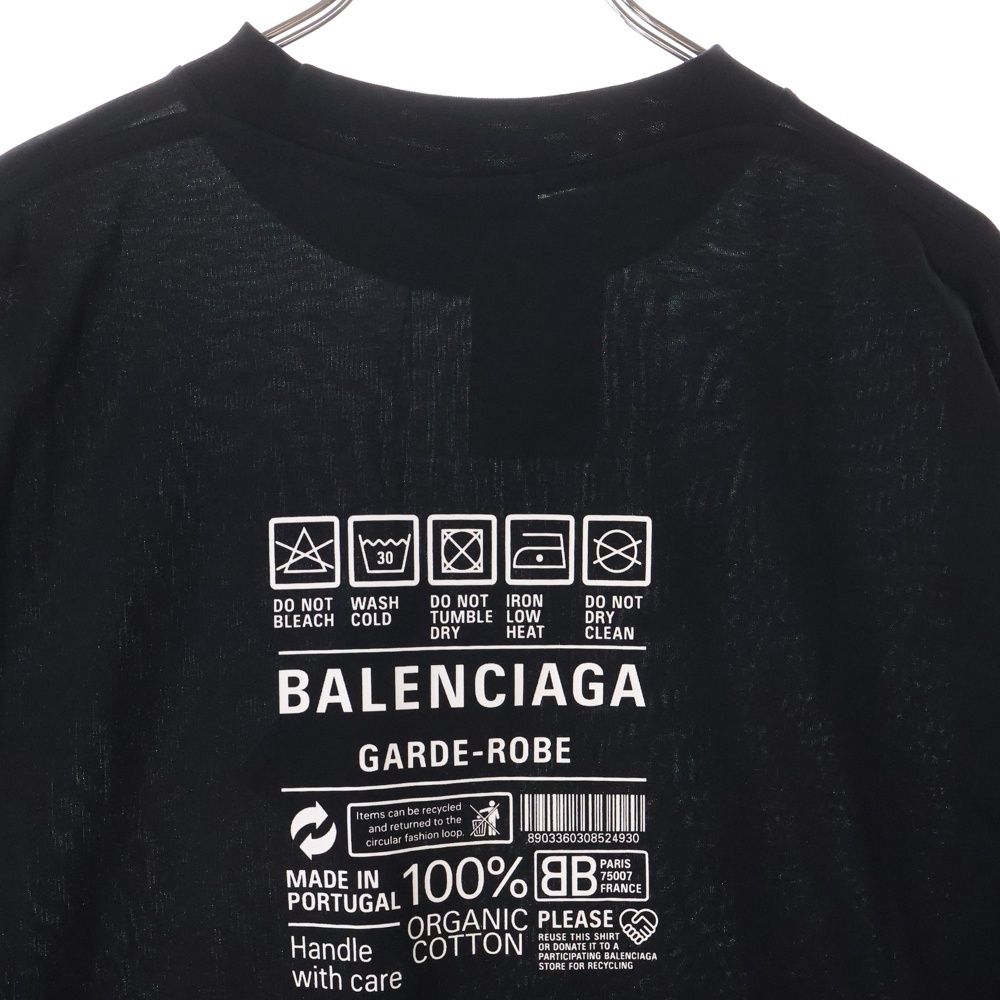 BALENCIAGA バレンシアガ ケアラベル バックプリント 半袖Tシャツ
