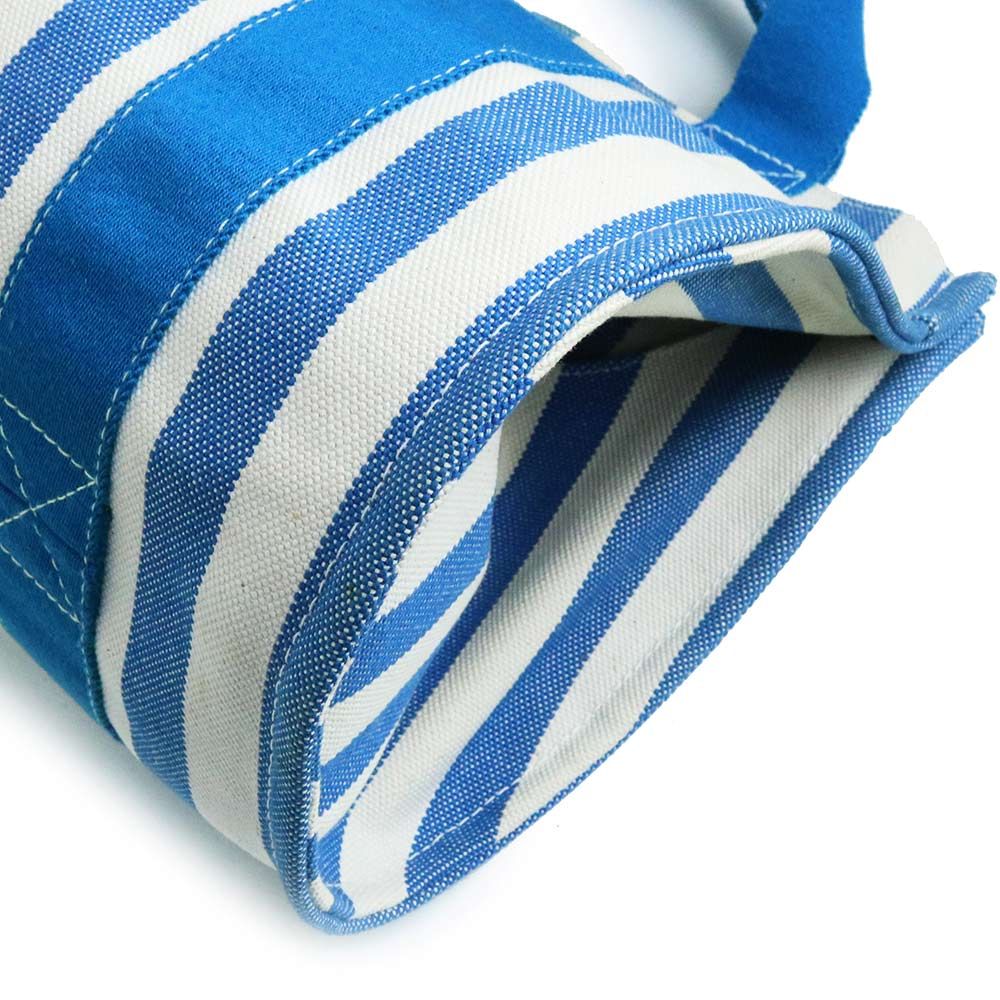 （中古）エルメス HERMES カンヌ PM ハンドバッグ トワルアッシュ キャンバス ブルー ホワイト 青 白 シルバー金具 ポーチ付き エルメス カンヌ PM ハンドバッグ トワルアッシュ キャンバス ブルー