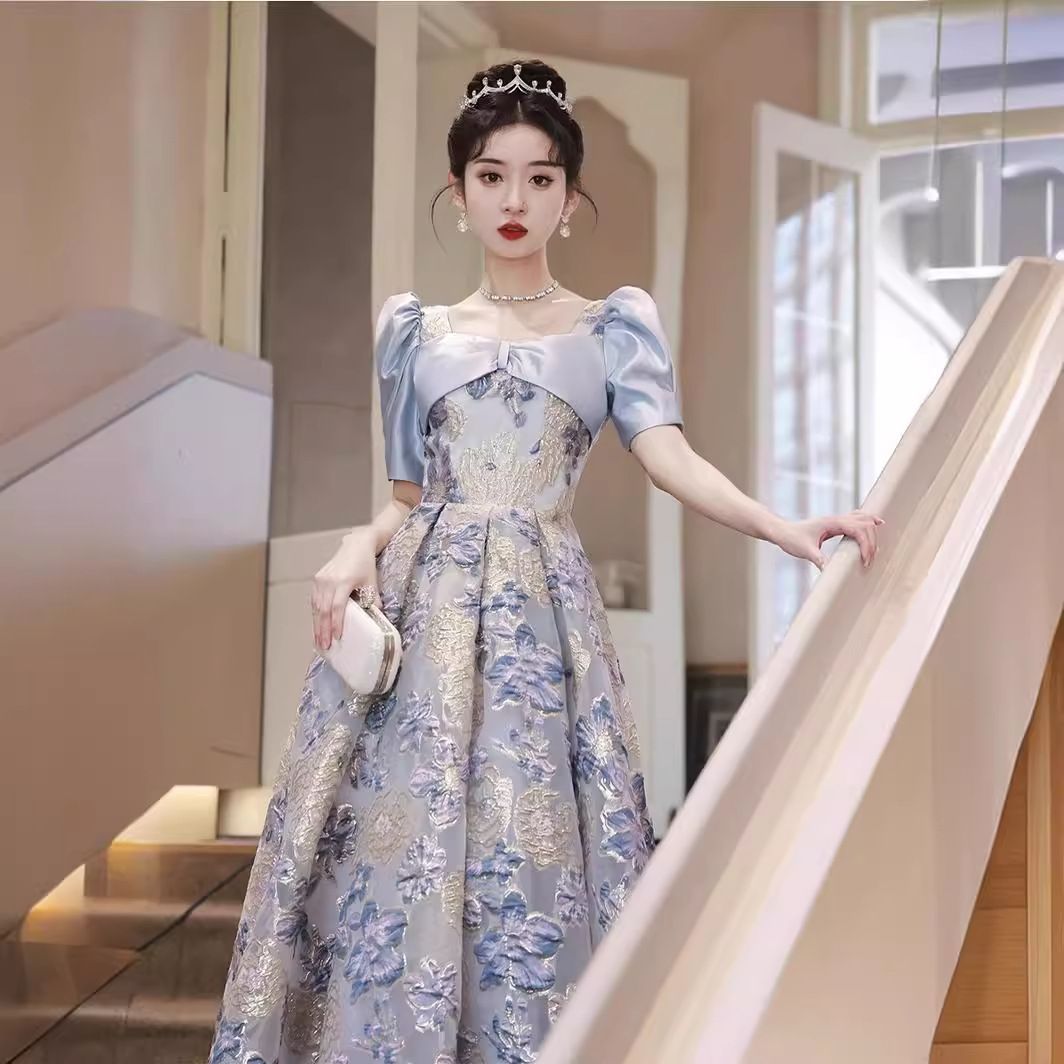イブニングドレス ワンピース ロングドレス パーティードレス プリンセスドレス 結婚式 成人式 卒業式 演奏会 誕生日パーティー 花柄
