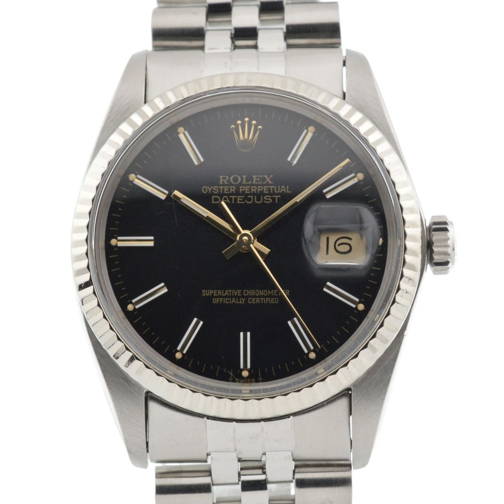 ロレックス ROLEX 16014 ヴィンテージ デイトジャスト WGベゼル Cal.3035 自動巻き メンズ良品 I#136803