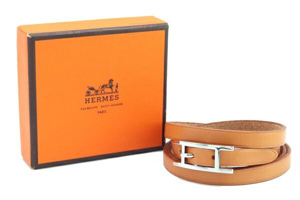 エルメス ブレスレット アピIII ブラウン レザー 革 - メルカリ