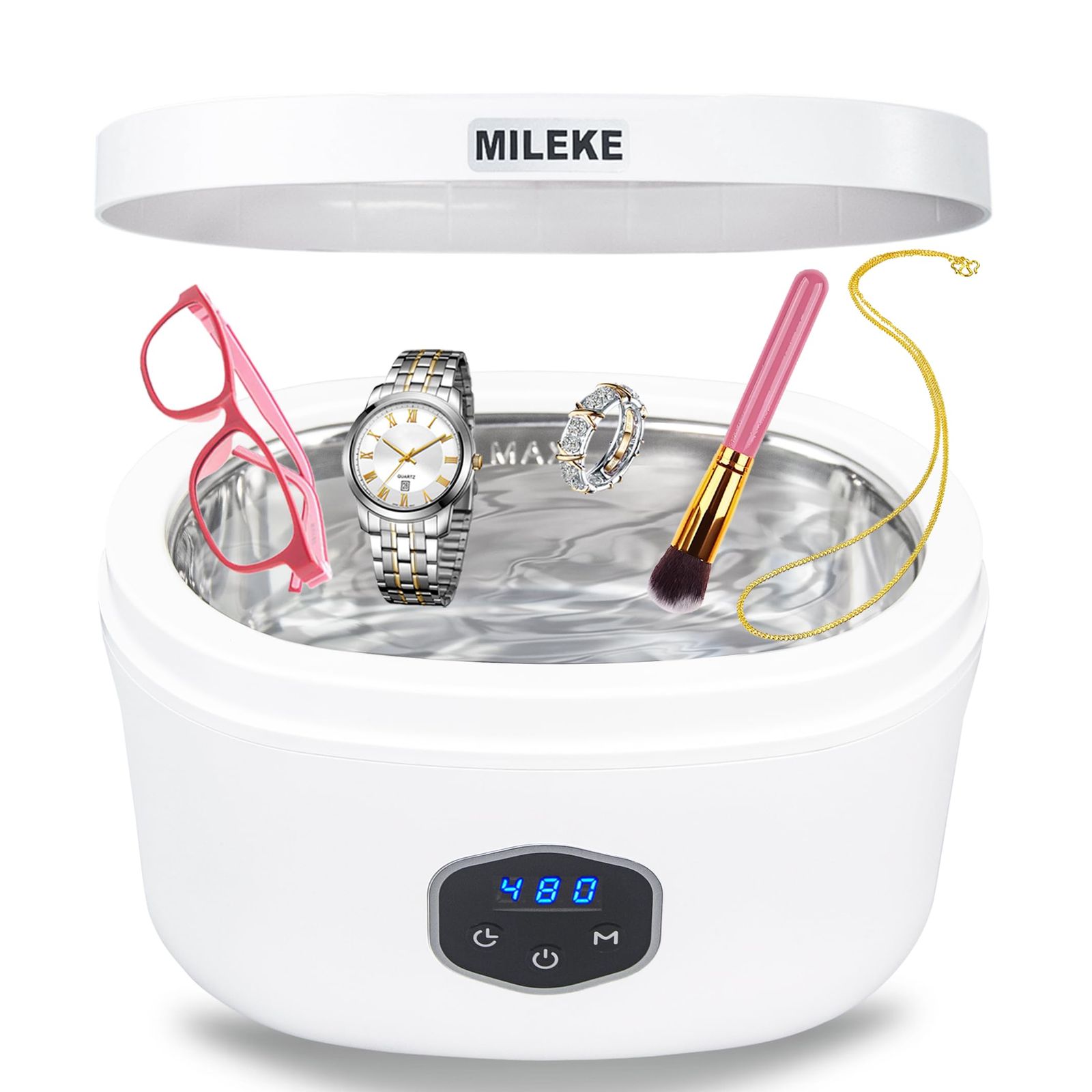 新品 超音波洗浄機 脱気機能 600ml 大容量 40000Hz 5段階タイマー 自動停止 メガネ洗浄機超音波 軽量眼鏡洗浄機 超音波クリーナー  小型家用 化粧道具洗浄機/腕時計バンド/指輪/貴金属/ジュエリー宝石 カミソリ 強力洗浄 日本語取扱説明書付き