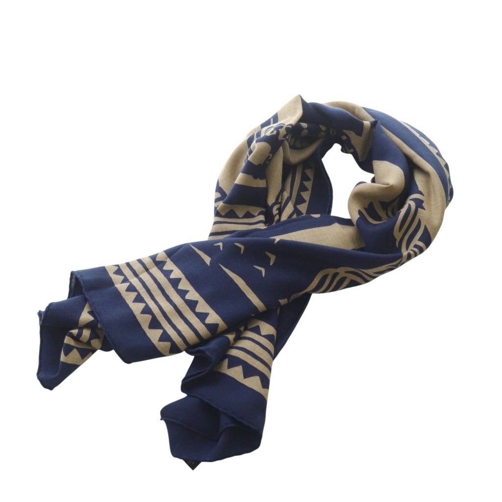 エルメス HERMES カレジェアン Fantaisied Etriers 鐙の幻想 ストール 紺 ネイビー 茶 ブラウン |AQ OS OH