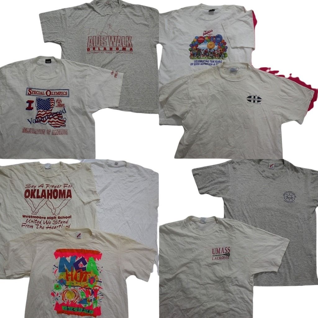 古着卸 ～90s シングル 半袖Tシャツ 10枚セット メンズ XL ヘインズ ワンポイント 無地 古着 NA2408