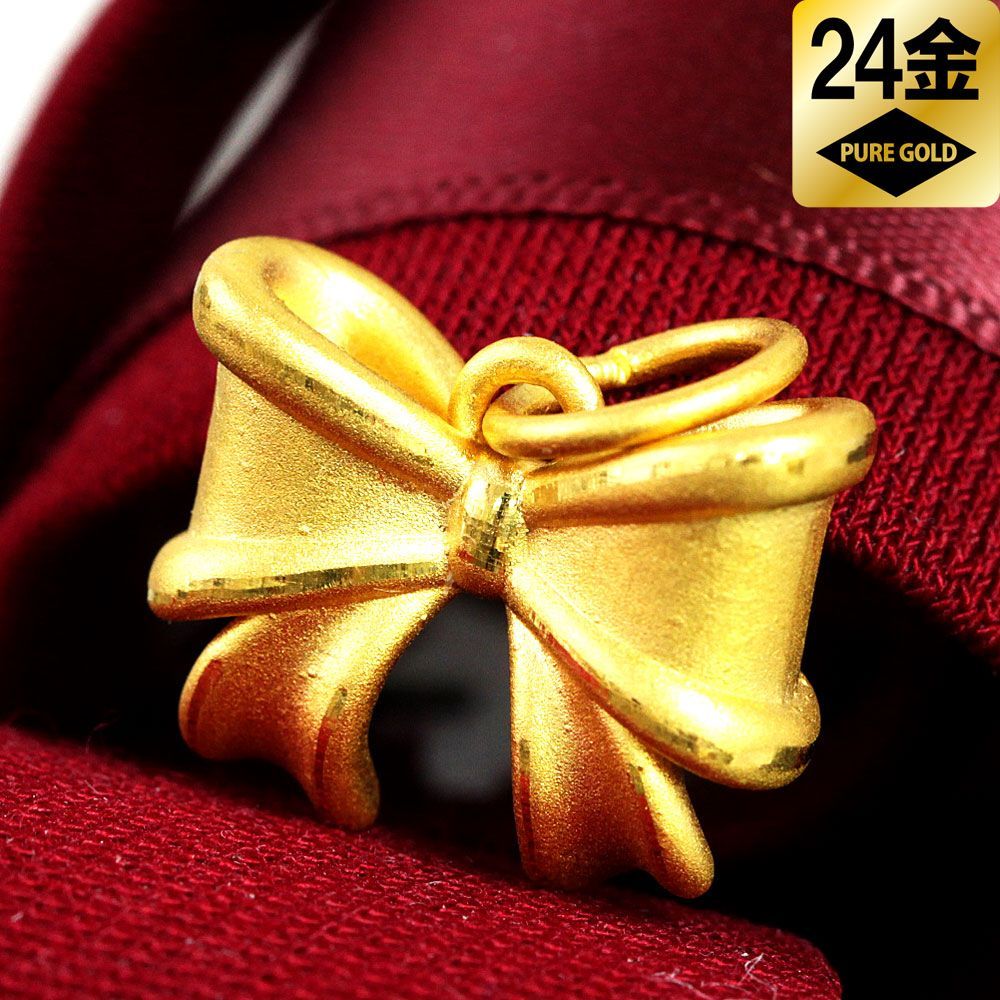 24金 リボン ペンダント トップ 純金 K24 ネックレス - メルカリ