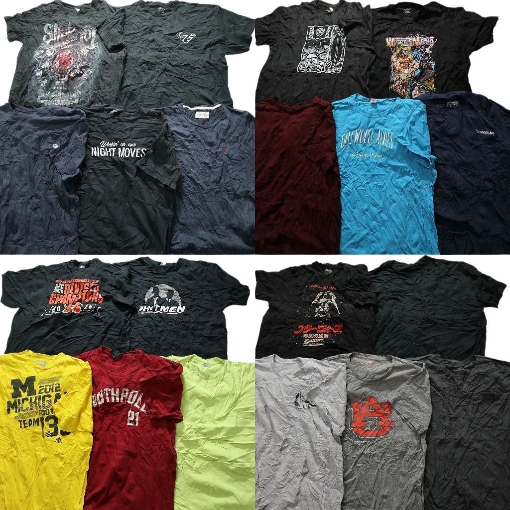 古着卸 まとめ売り カラーMix プリント 半袖Tシャツ 20枚セット (メンズ 2XL ) バンT スリップノット スターウォーズ 中古 古着 MY3906