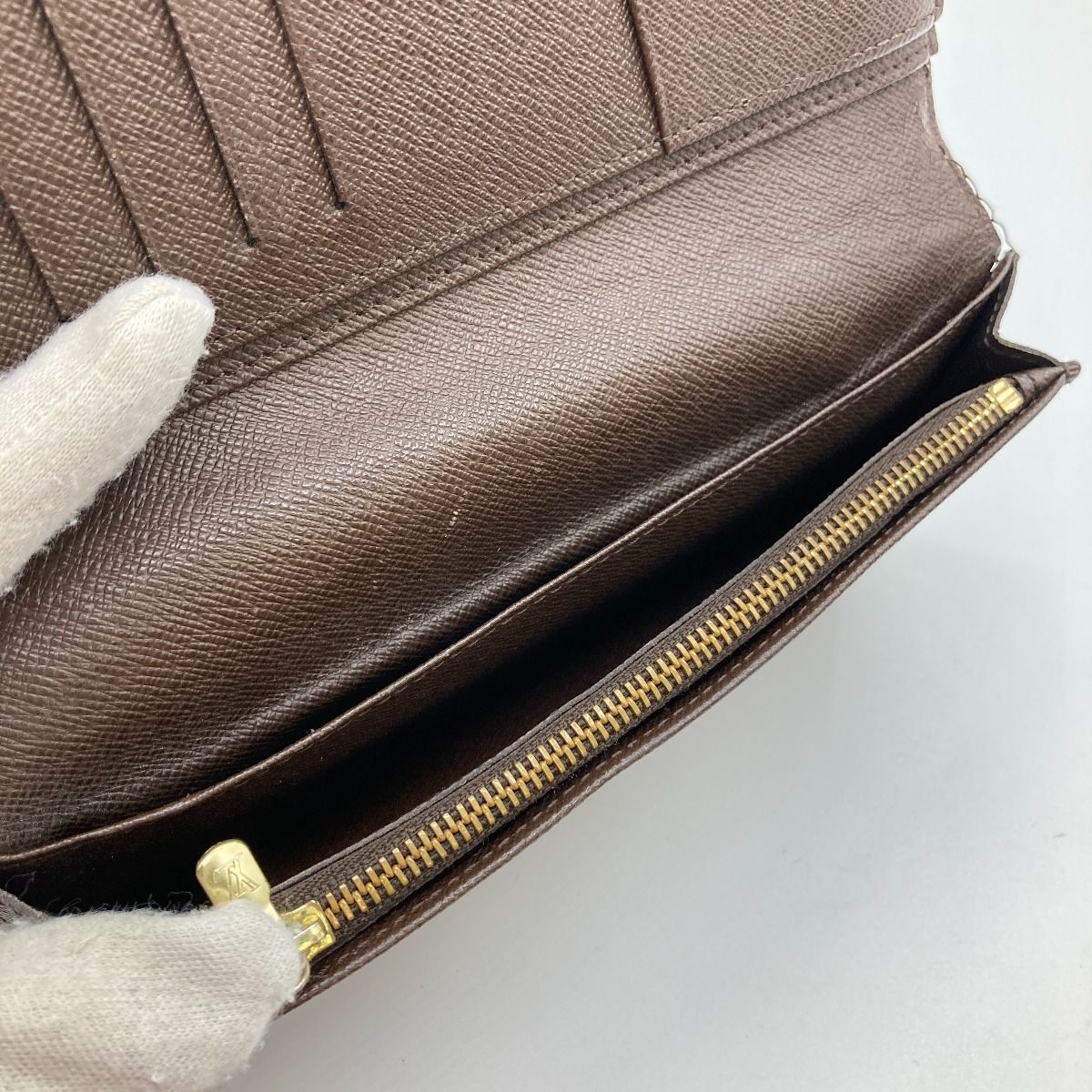 ルイヴィトン LOUIS 🏎 VUITTON ダミエ ポルトフォイユ ブラザ 【男性】 二つ折り長財布 N60017