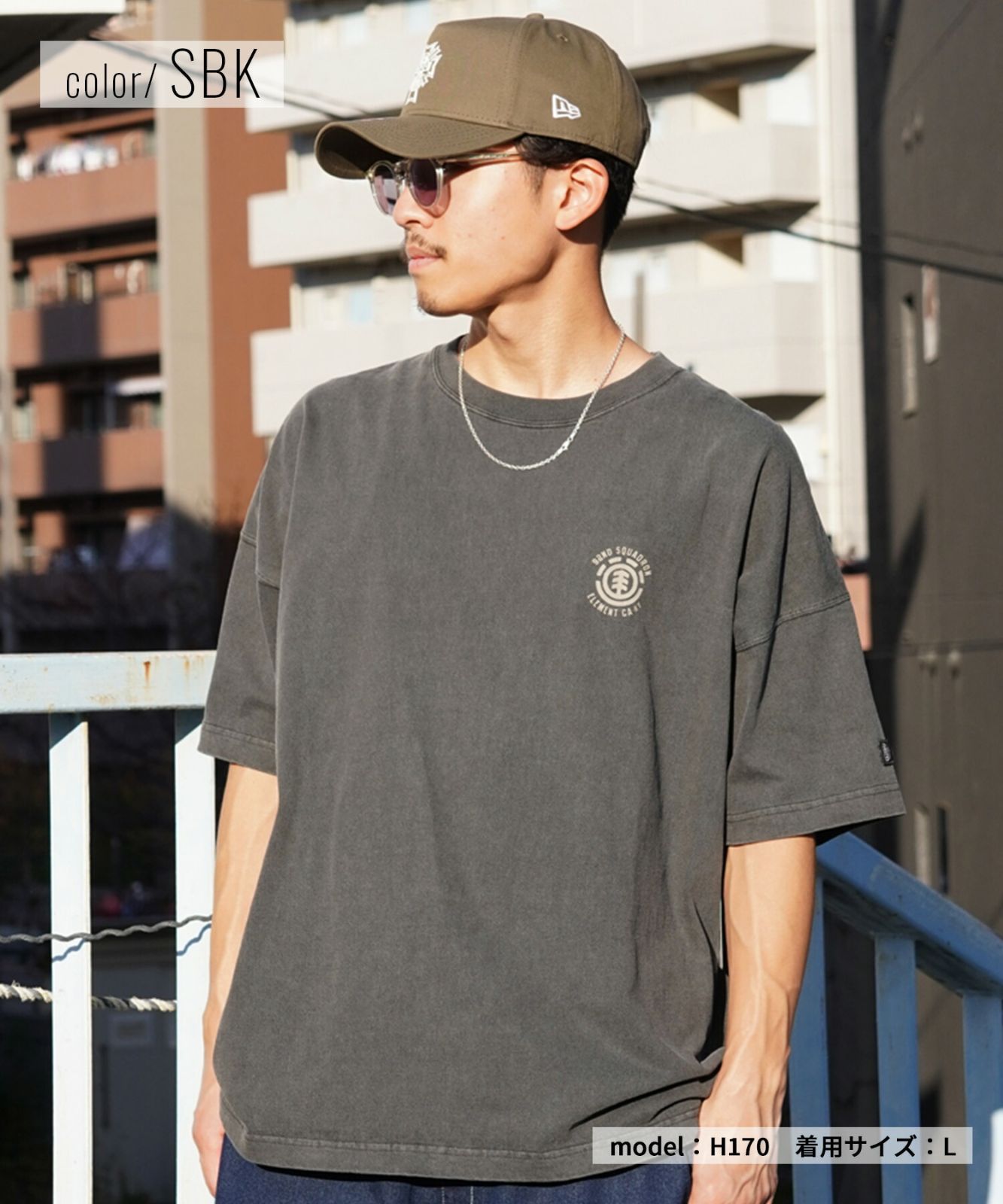 【ムラスポ公式】ELEMENT エレメント メンズ Tシャツ 半袖 バックプリント ビッグシルエット クルーネック BE02A-210