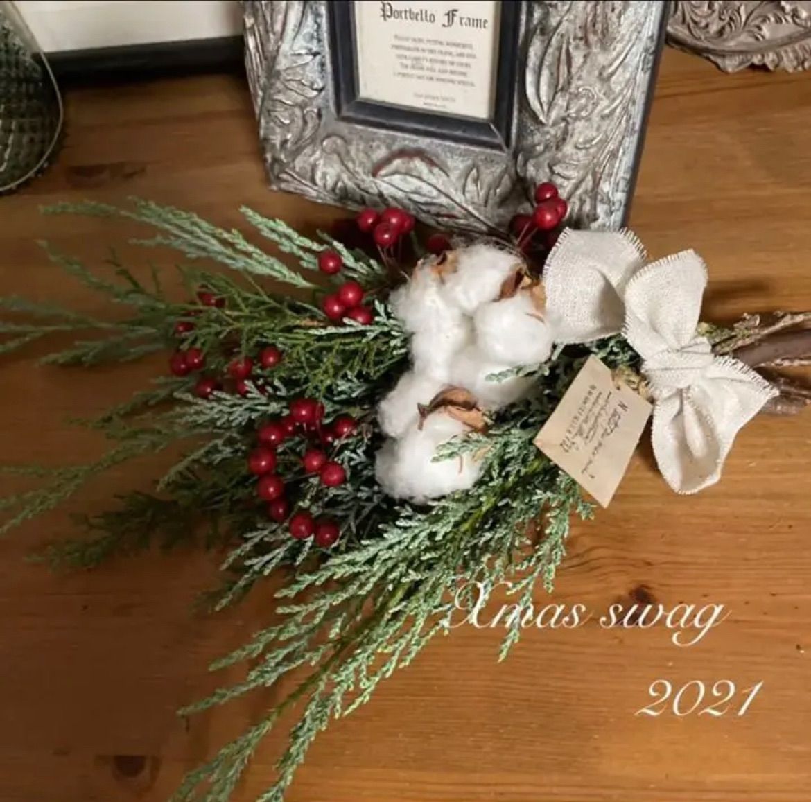 受注生産 クリスマス スワッグ ハンドメイド ドライフラワー  