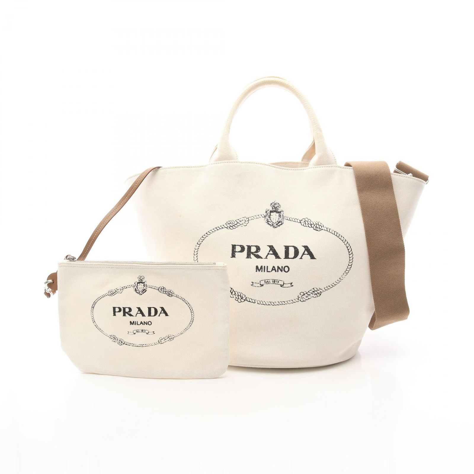 プラダ PRADA トートバッグ CANAPA カナパ 1BG163 ホワイト キャンバス 