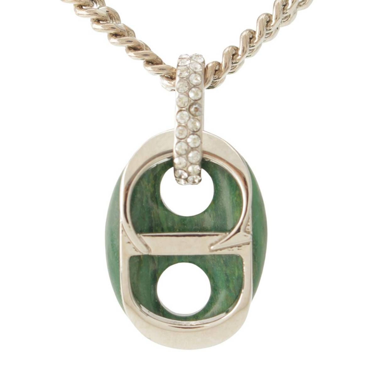 【ディオール】DIOR　オム メンズ ジェイストーン チェーンリンク ネックレス N1426HOMGM シルバー 【中古】【鑑定済・正規品保証】192764