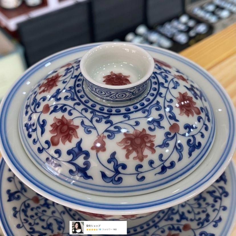 中国茶器 景徳鎮 青花釉里紅竜紋三才蓋碗 茶杯 新品未使用 Amazon.co.jp: 中国 景徳鎮 ティーカップ セット 茶器 青花玲龍