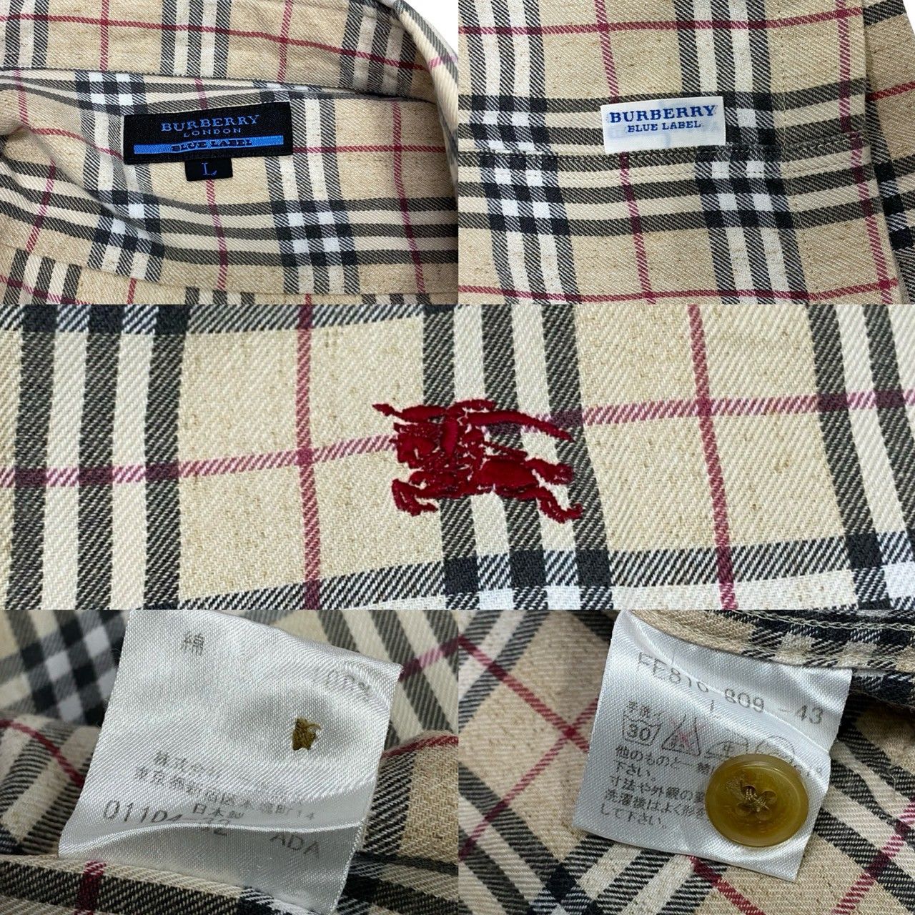 極 美品 BURBERRY バーバリー ブルーレーベル シャドーホース 刺繍  
