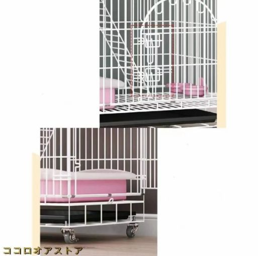 猫用ケージ大型多頭飼いコンパクト高さ掃除しやすいネコ用ゲージ錆びないキャットハウス折り畳み式組立簡単