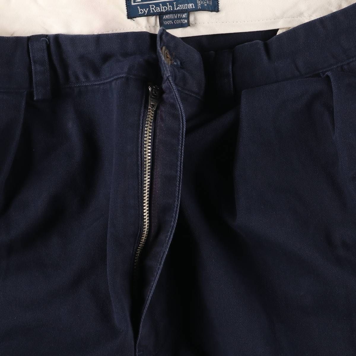 Ralph Lauren ツータック チノパンツ／ネイビー 90s USA製 ポロ ラルフローレン ツータック コットン チノパン