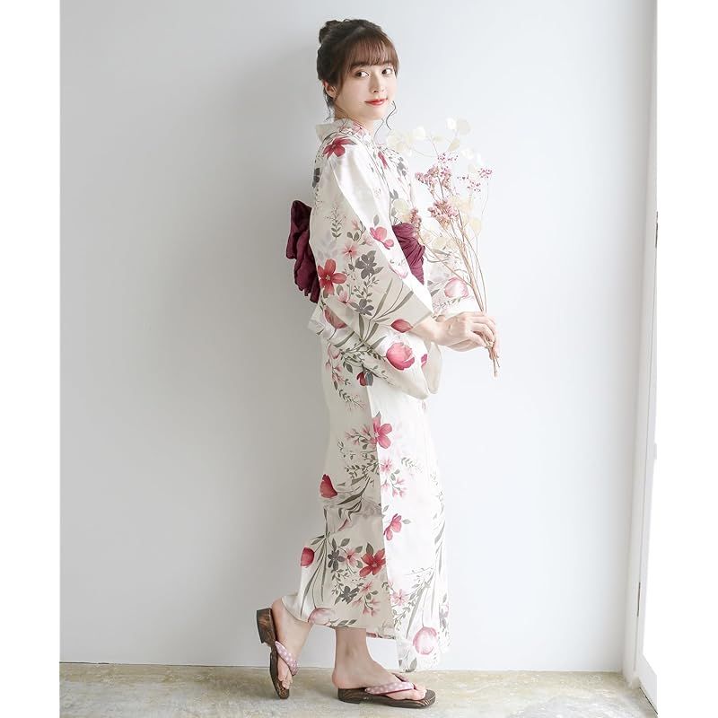 KYOETSU] [キョウエツ] 浴衣セット 変わり織 生成り 6点セット(浴衣