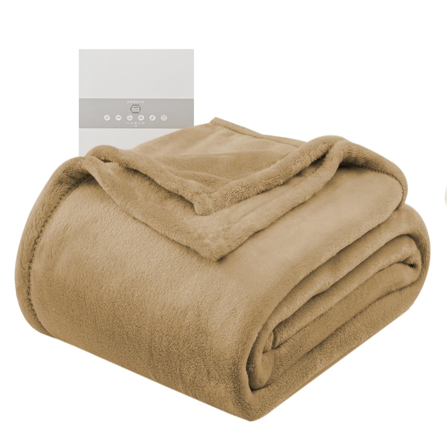 まもなく終了 毛布 ひざ掛け ハーフケット ブランケットフランネル ふんわり Oseamaid あったか 柔軟軽量 洗濯 静電防止 抗菌防臭 70X100cm ブラウン