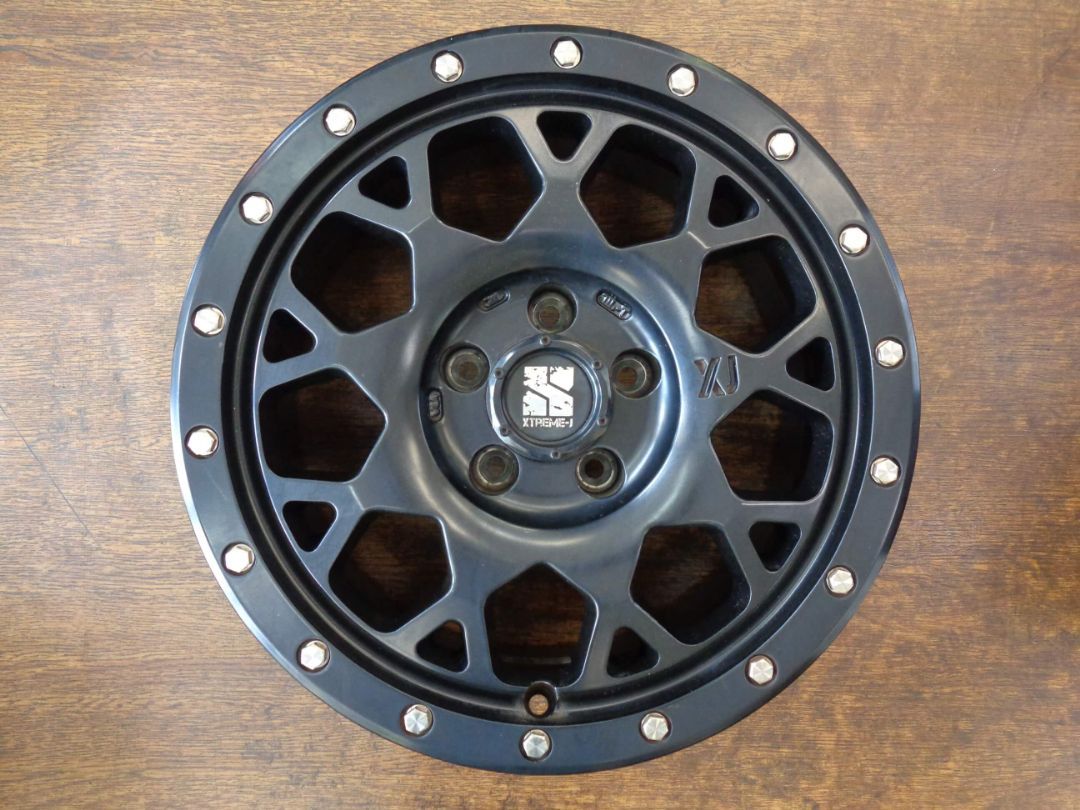 6.5J-16インチ 5H110 +35 MLJ エクストリームJ XJ04 中古 アルミ ホイール 4本 レネゲードなどに