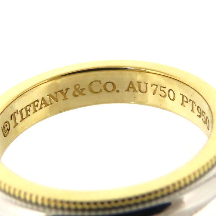 TIFFANY&Co ティファニー ミルグレイン バンド リング Pt950 プラチナ  