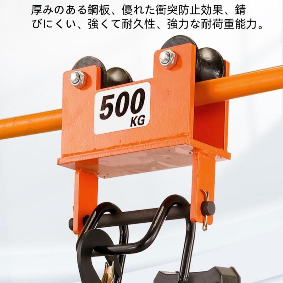 送料無料 パイプトロリー 単管用トロリー 電動ウインチ用プレントロリー 500kg 吊り下げトロリー 小型トロリ プレントロリー手動用 パイプトロリーセット移動 運搬 吊り上