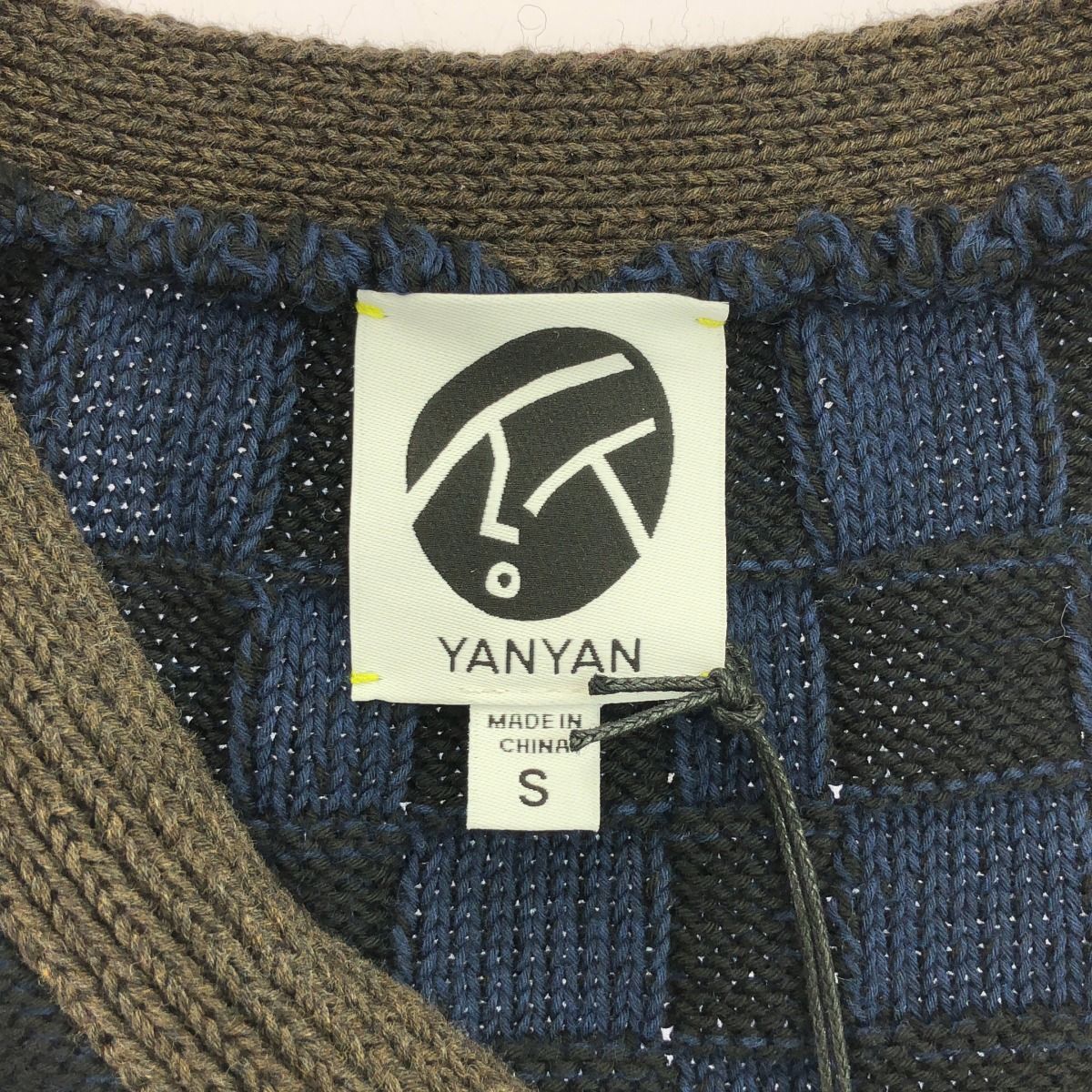 Yan Yan ヤンヤン 25SS SPURSHOP別注 デザインニットベスト 431741000 ネイビー ブラック F Yan Yan ヤンヤン 25SS SPURSHOP別注 デザインニットベスト 431741000