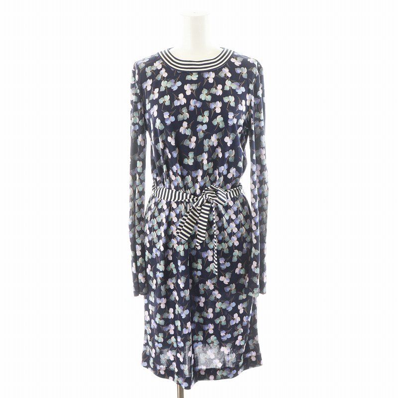 美品 トリーバーチ TORY BURCH スカート 膝丈 魚柄 フレア シルク トリーバーチ TORY BURCH ワンピース ひざ丈 長袖 花柄 シルク