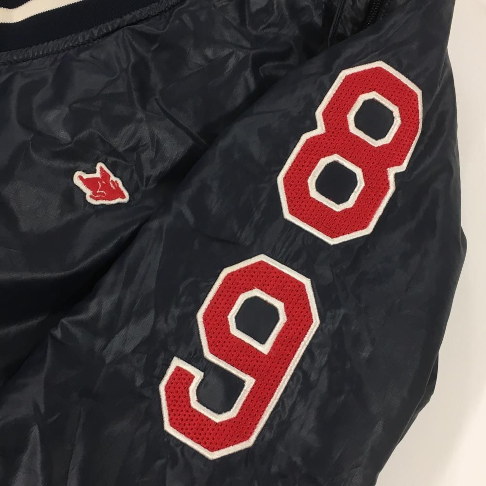 パーリーゲイツ 4WAY中綿リバーシブルスニード ネイビー 裏レッド 袖