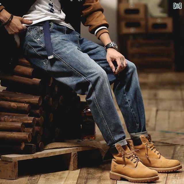 30 メンズ ファッション オシャレ 男性用 シンプル 大人 かっこいい カジュアル ストリート ヒップホップ HipHop アメカジ ジーンズ ルーズ ストレート 綿 パンツ CAMPINGPARCCENTRAL_COM