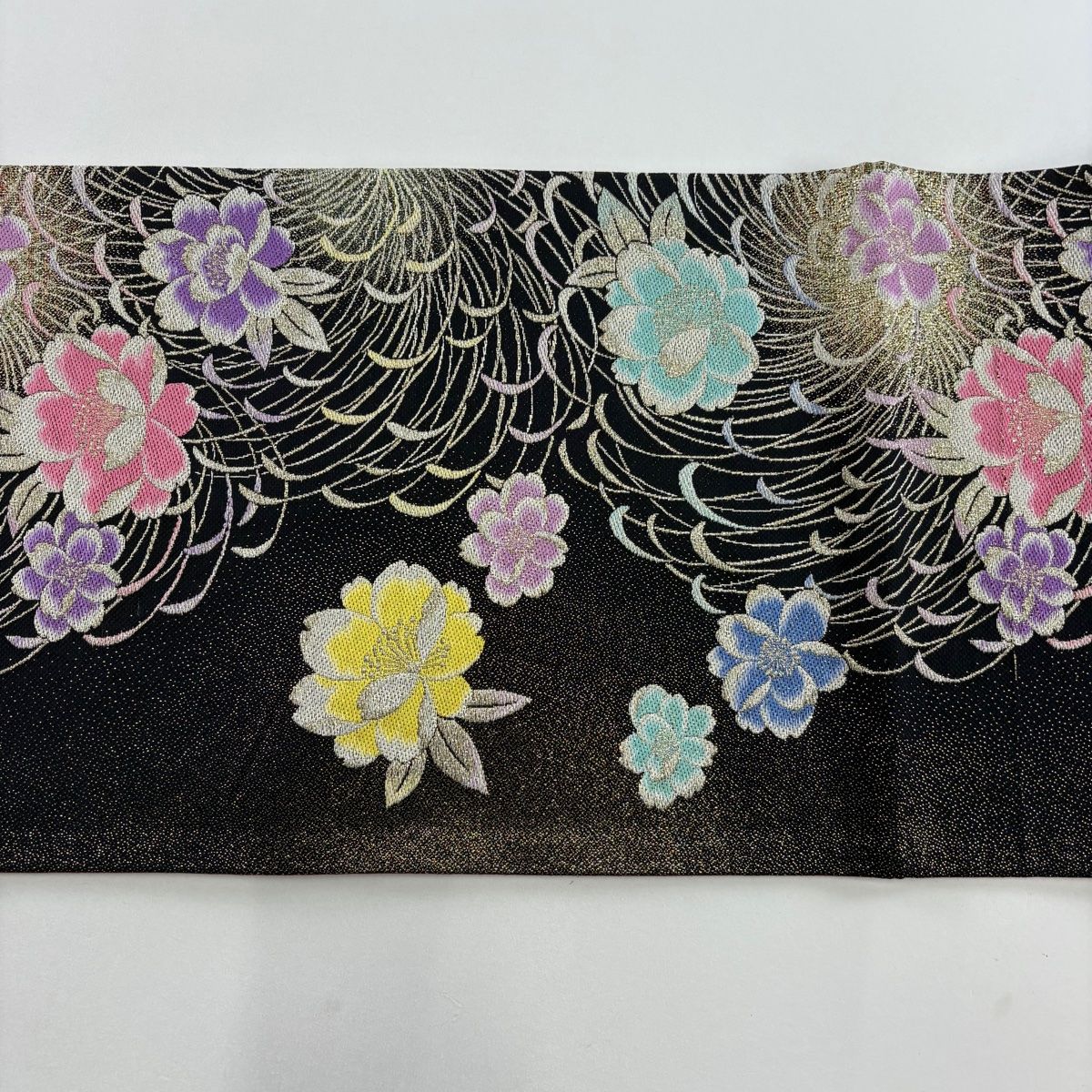 袋帯 美品 秀品 桜 菊 箔 黒 六通 正絹 【中古】 - メルカリ