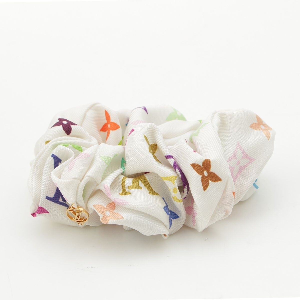 ルイヴィトン 村上隆 シルク モノグラム シュシュ ヘア M96071 ホワイト