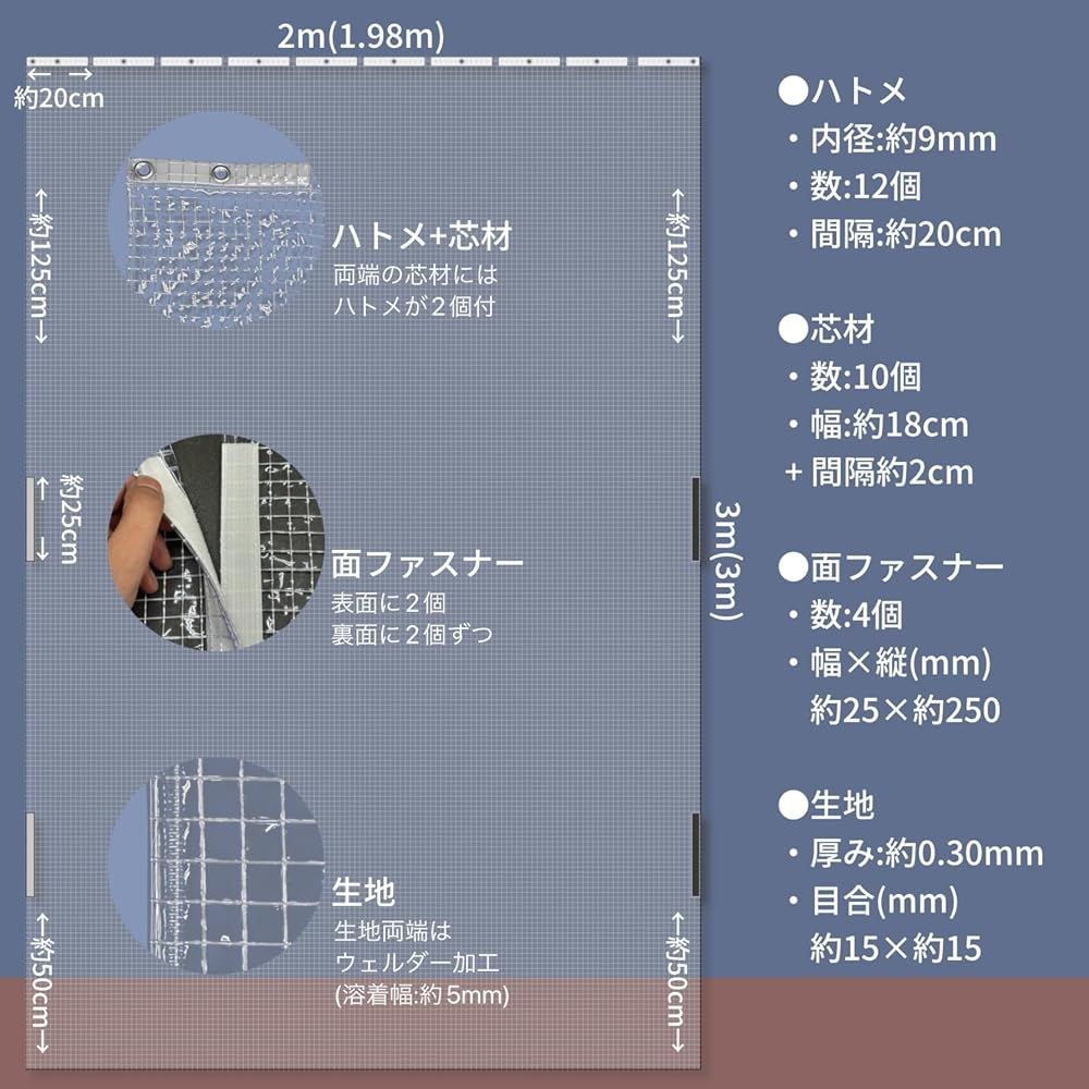 芯材入り 面ファスナー入り