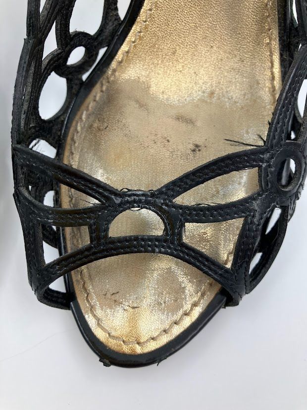 ★美品★ルイヴィトン　オープントゥ　エナメルサンダル ルイヴィトン LOUIS VUITTON サンダル 35 - エナメル（レザー