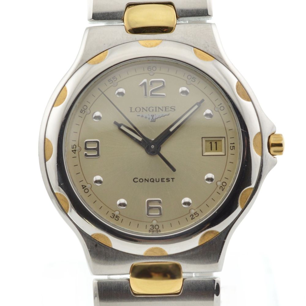 ロンジン LONGINES L1.631.3 コンクエスト GP/SS クォーツ メンズ良品 L#137452